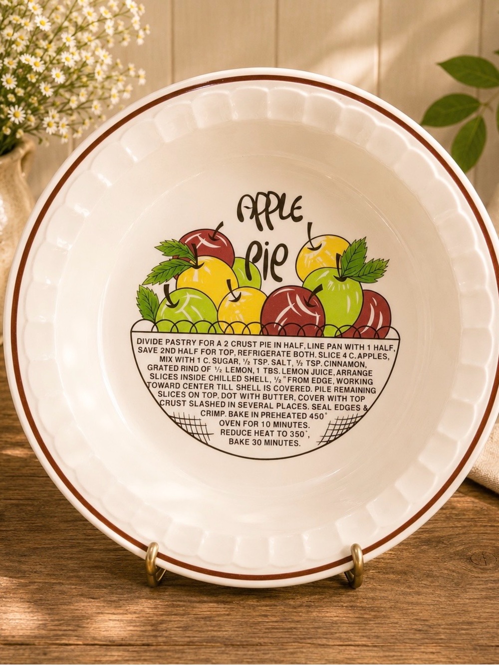 Vintage Hankook Apple Pie Recipe Plate
